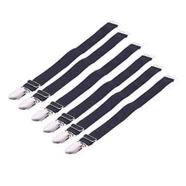 ranrann Unisexe Jarretière Ceintures Y Style Élastique Porte-jarretelles pour Corsets Ceintures Porte-Bas Bas Attache Bretelle avec Clip Métal Plastique Noir A Métal 6Pcs