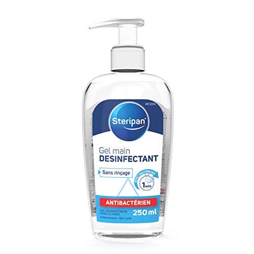 Steripan - Gel Antibactérien pour les Mains – Format Pompe – Elimine Les Bactéries – Parfum Agréable - 250 ml