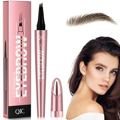 Crayon à Sourcils Magique, Crayon à Sourcils 3D Imperméable, Micro Crayon et Maquillage pour Sourcils avec 4 Pointes Fourchues, Crée Sans Effort des Sourcils D'apparence Naturel (Marron foncé)