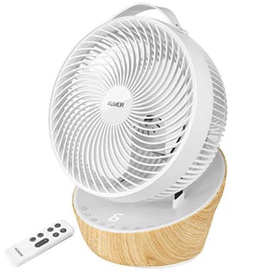 4UMOR Ventilateur Ultra Silencieux 20dB avec Télécommande 1823m³/h Moteur DC Brushless 12 Vitesses 8h Minuterie 3D Oscillation Turbo Ventilateur Circulateur d’Air Ventilateur de Table Bureau Chambre
