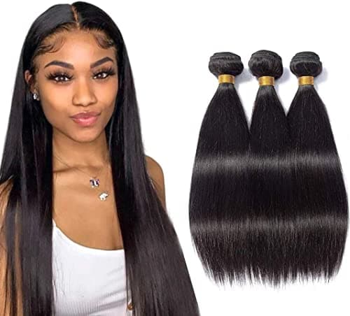 Tissage Bresilien en lot Cheveux Humains Vierges Tissage Brésilien lisse lot 100% Bresilienne raide mèches Bresiliennes Cheveux Humain Naturelles 210g (14 16 18pouce)