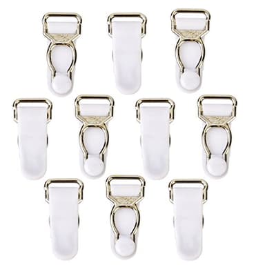 Colcolo Lot de 10 clips pour jarretière et jarretière - Blanc