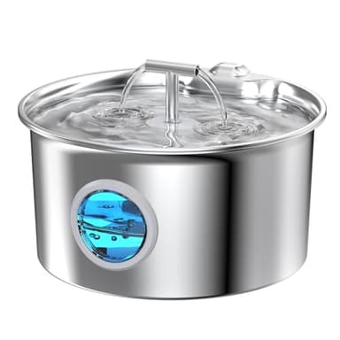 Fontaine a Eau Chat INOX: Fontaine à Eau pour Chats - 2.6L Fontaine a Eau - Fontaine Eau Chat Silencieux - Convient aux Chats, Chiens et Autres Animaux de Compagnie