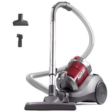 Akitas Aspirateur sans Sac 800W Puissant avec Brosse 2-en-1 Wessel Werk Allemande pour sols durs et Tapis