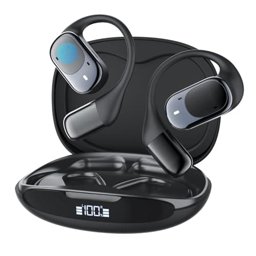 ANSTEN Open Ear Écouteurs Bluetooth 5.3, Ecouteurs Bluetooth sans Fil Sport, Contrôle Tactile Casque Conduction Osseuse, Étanche IPX6, 30H de Jeu, Adaptés au Travail, au Sport, aux Jeux d'exercice