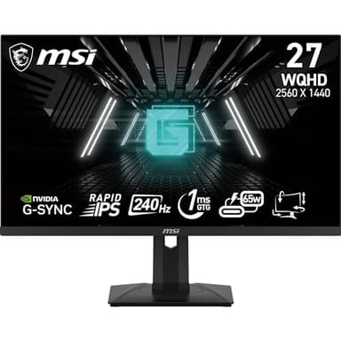 MSI G274QPX Écran PC Gaming 27" WQHD - Dalle Rapid IPS, 2560x1440, 240 Hz / 1ms GtG, 98% DCI-P3, HDR 400, PD Type-C 65W, G-Sync - DisplayPort 1.4a, HDMI 2.0b CEC