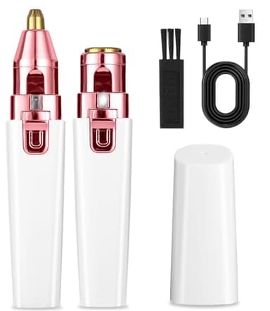 Bixury Rasoir Électrique Pour Femme 2 en 1 Rasoir Femme Electrique Rasoir Electrique avec Lumière LED Rasoir Indolore avec 2 Têtes Flottantes Rasoir féminin pour la Visage Bras Jambes Aisselles