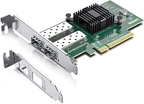 10Gtek 10Gb PCI-E NIC Carte Réseau pour Intel X520-DA2(Intel E10G42BTDA), with Intel 82599ES Controller, Dual SFP+ Port, PCI Express Ethernet LAN Adapter Support Windows Server/Linux/VMware