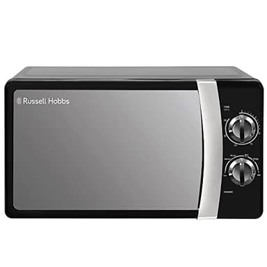 Four à micro-ondes manuel noir Solo Russell Hobbs RHMM701B 17 litres 700 W avec 5 niveaux de puissance, alarme sonore et minuterie, réglage de décongélation, nettoyage facile