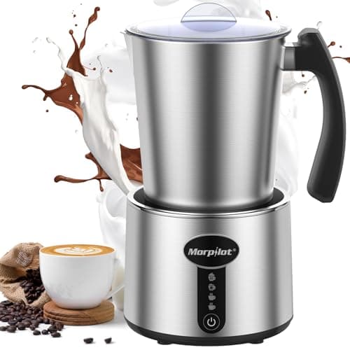 Morpilot Mousseur à Lait Électrique Divisé, 500ml Chauffe Lait, Milk Frother en Acier Inox 4 en 1 à Mousse de Lait Chaude et Froide 230ml, Emulsionneur de Lait pour Latte Cappuccino Macchiato
