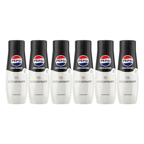 SodaStream Lot de 6 Concentrés Pepsi Zéro Sucres pour Machine à Eau Pétillante et Soda | Préparez jusqu'à 9 Litres de Pepsi en Quelques Secondes, Goût Original, 440ml