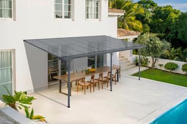 Cazeboo Toit terrasse/Carport 16,5m² KLEO 5,5x3m Aluminium Gris
