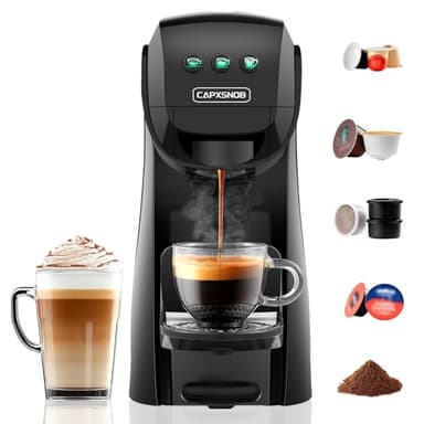 Warriors1 Cafetières Capsule 5en1 pour Nespresso, Dolce Gusto, Lavazza A Modo Mio, FAP Espresso Point et Café Moulu, 20bar, 0,8L, Température et Quantité Réglable, Machine à Café pour Maison et Bureau