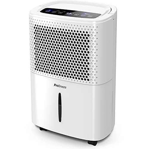 Pro Breeze Déshumidificateur d'Air Silencieux 12L/Jour - Absorbeur d'Humidité - 40 dB, Réservoir 1,8L, Drainage Continu, Minuterie 24h, 3 Modes- Idéal Contre l'Humidité & Moisissure