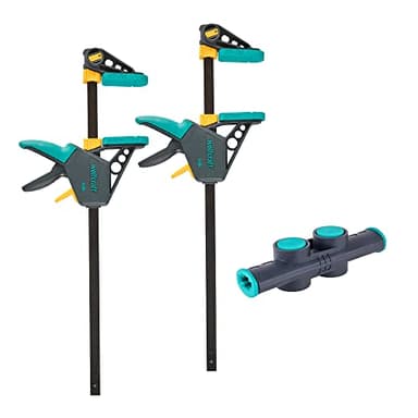 wolfcraft 8624000 - Kit de Serre-Joints à une main XL - Ouverture Flexible jusqu'à 1060 mm - 3 pcs