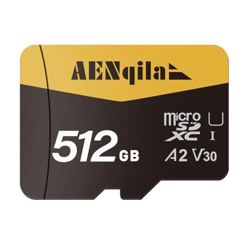 AENqila Carte Micro SD 512 Go, Carte Mémoire Haute, Carte Mémoire Micro SD+ Adaptateur, Compatible pour Smartphones, Dash Cam, Camera, Tablette