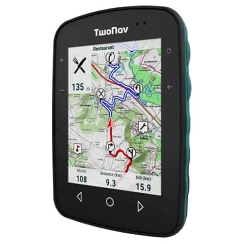 TwoNav Terra (32 Go), GPS de Sports avec écran Large 3,7 Pouces pour Montagne, randonnée, VTT, vélo avec Cartes incluses. Couleur Turquoise