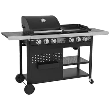 Happy Garden Barbecue Duo au gaz Vesuvio - 3 brûleurs + plancha 3 brûleurs - 18kW