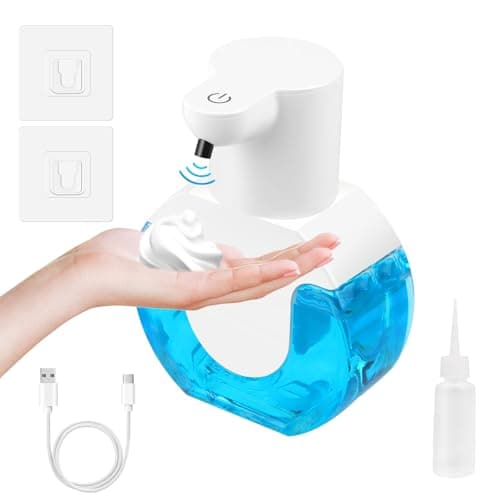 TNOMSNO Distributeur Savon Automatique, 4 Vitesses Réglables, 430 ML et Résistance à l'eau IPX5 Distributeur de Savon, Distributeur Savon Mural pour Les Salles de Bains, Les Cuisines et Les Hôtels