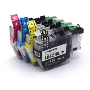 Lot de 4 cartouches d'encre LC421XL pour imprimante jet d'encre Brother LC-421XL LC421XL LC421 pour imprimante Brother DCP-J1050DW DCP-J1140DW MFC-J1010DW