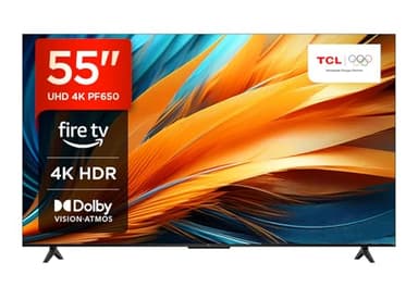 TCL 55PF650 55 Pouces 4K Ultra HD, HDR TV, Smart LED Fire TV (Dolby Vision, Dolby Atmos, DTS, HDR 10, Alexa intégré, Airplay2, Miracast)