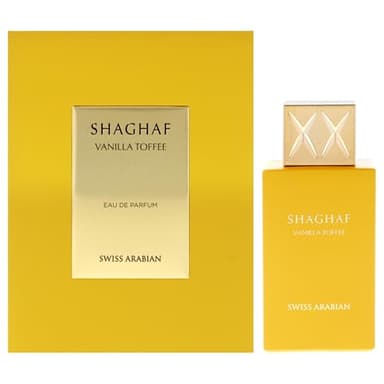 Swiss Arabian Shaghaf Vanille Toffee Eau de Parfum Unisex 75ML - Une Douceur Décadente de Caramel au Beurre et de Café Arabica Riche - Parfum Sucré Séduisant