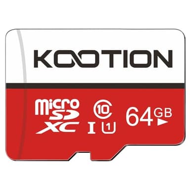 KOOTION Carte SD 64 Go Micro SD Carte Mémoire UHS-I Vitesse jusqu'à 85 m/s,TF Micro SDXC, T-Flash Classe 10, U1 pour Drone/Dash Cam/Camera/Phone/Nintendo-Switch/PC/Tablet(64 Go, U1)