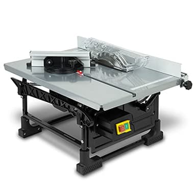 EBERTH Scie Circulaire Sur Table, électrique 800W, Scie Circulaire Professionnelle avec Lame de Scie en Métal Dur de 200mm, Scie à Bois électrique avec Hauteur de Coupe 43mm, Guide Parallèle, Onglet