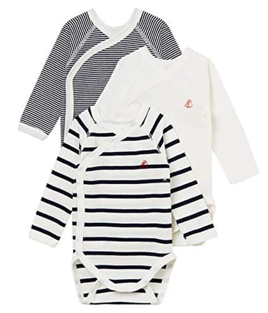 Petit Bateau Trio de Bodies Naissance Manches Longues Bébé 3 Mois