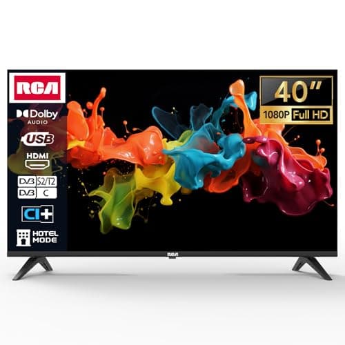 RCA TV 40 Pouces (100 cm) Full HD sans Bord LED Télévision avec Triple Tuner (DVB-T/T2-C-S/S2) Dolby Audio HDMI Lecteur Multimédia USB CI+ Mode Hôtel