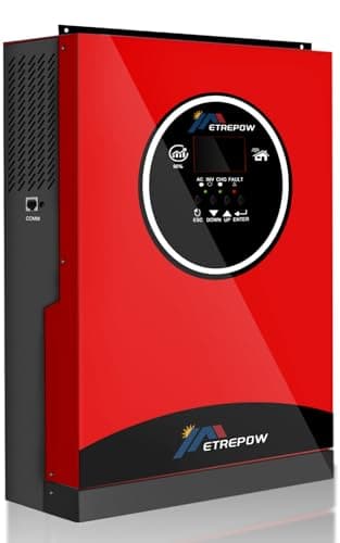 ETREPOW 5500W Onduleur Hybride 48V DC à 230V AC Pur Sinus avec 100A MPPT contrôleur de Charge Solaire, Entrée PV maximale 500V，Adaptable aux Batteries Plomb-Acide ou Lithium