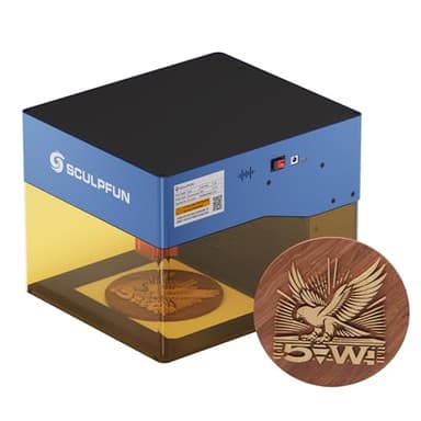 Sculpfun iCube Pro Graveur Laser 5W, Mini Graveur Laser Filtre à Fumée Intégré, Précision de 0.06mm, Doté Housse de protection et Alarme de Température, Machine à Graver pour Bois, Métal, Acrylique