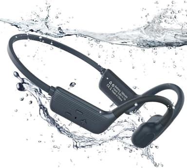 MONODEAL Casque Conduction Osseuse Natation, Ecouteur Waterproof Natation Bluetooth 5.4 IP68 MP3 Etanche Natation 32GB,Ecouteurs sans Fil Sport Ecouteur Piscine, Natation,Surf, la Course Pied