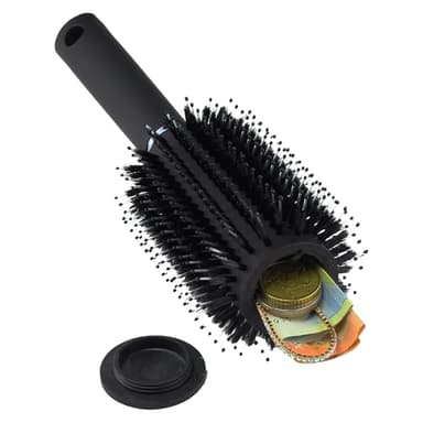 Brosse à Cheveux Ronde de Voyage Evergreen Labs Avec Coffre Fort Discret. Parfait Comme Cachette Secrete Pour L'Argent, Les Clés Ou Les Bijoux à La Maison ou en Déplacement.
