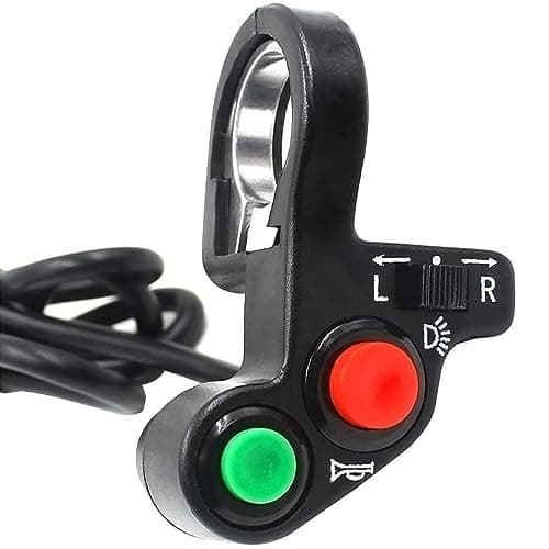 Greluma 1 Pièce 7/8" 22mm Guidon Multifonction Moto Hors Route Klaxon Clignotant Interrupteur Marche/Arrêt