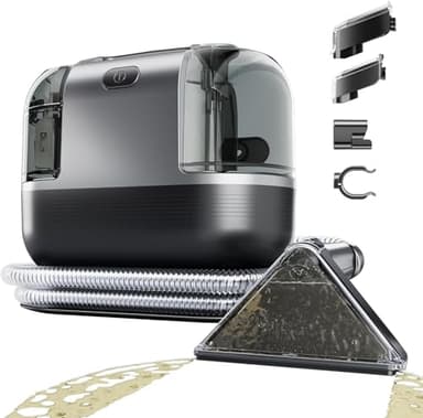 EUARY Nettoyeur de Tapis 600W/22KPa pour pulvérisation, Nettoyage et Aspiration, Nettoyeur de Tapis avec Double réservoir pour Voiture, Rideaux et Coussins, Animaux domestiques