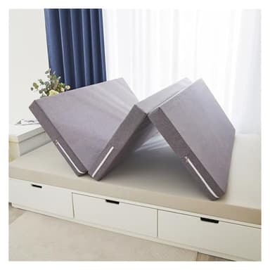 Matelas Pliant, Matelas À Mémoire De Forme Pliable En Trois De 3,5 Pouces D'épaisseur, Lit De Sol Portable, Matelas De Sol Pliable, Lit D'invité For Le Camping, Avec Housse Amovible(Gray,100x190cm/39x