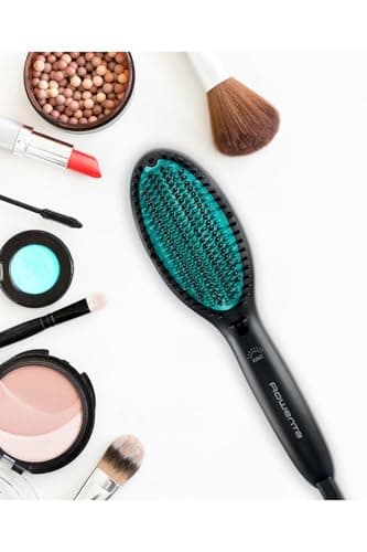 Rowenta Power Straight CF5820F0 Brosse lissante spéciale pour Cheveux très bouclés, avec générateur d'ions et température réglable jusqu'à 200 °C, Dents avec Grande Fixation à partir de la Racine