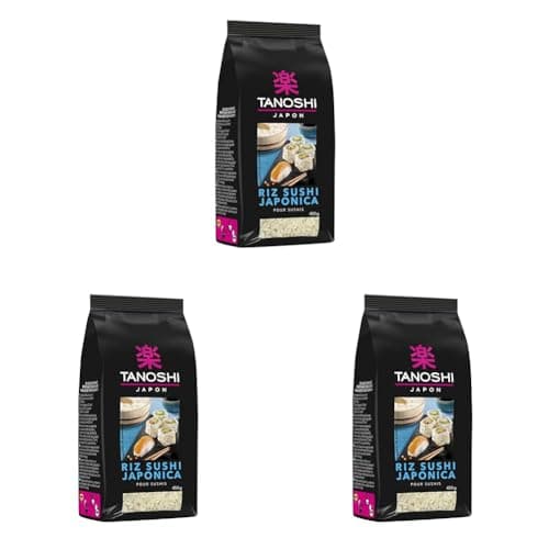 TANOSHI - Riz Sushi Japonica - Idéal pour Réaliser des Sushis et Makis Maison - 450 g (Lot de 3)