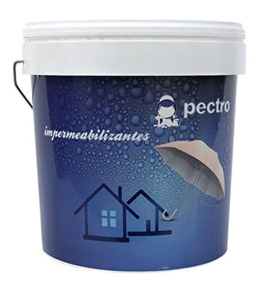 PECTRO Peintura imperméabilisant terrasse 4L - Réparation e etanchéité des terrasses balcons sols Extérieurs - Anti humidité anti-Infiltrations anti-fissures et anti-fuites (Blanc, 14 L)