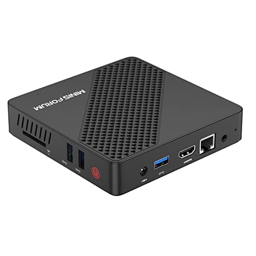 Mini PC Intel Celeron N4020 (jusqu'à 2,8 GHz), DDR4 4 Go/64 Go eMMC, Intel UHD Graphics 600, Mini-Ordinateur sans Ventilateur 4k@60Hz HDMI&VGA, USB3.0, Wi-FI 2.4/5.8G, BT4.2