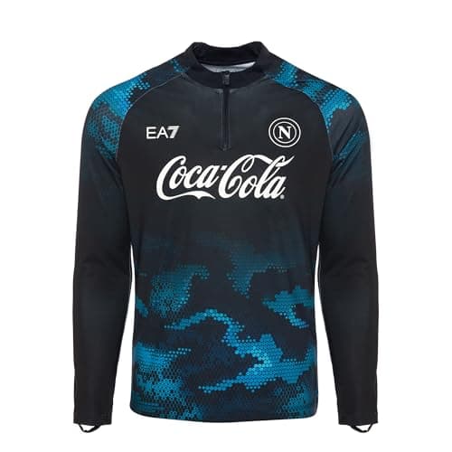 SSC NAPOLI Felpa Training Home Ea7 Sweat sans Capuche, Bleu, L Mixte