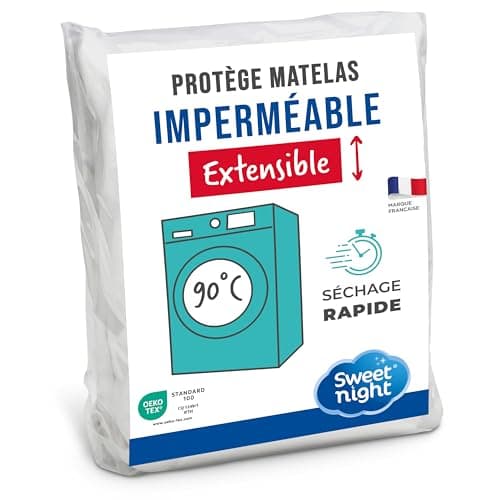 SWEET NIGHT Sweetnight - Protège Matelas 140x190 cm | Alèse Imperméable et Micro Respirante | Souple et Silencieux | Lavable à 90°C