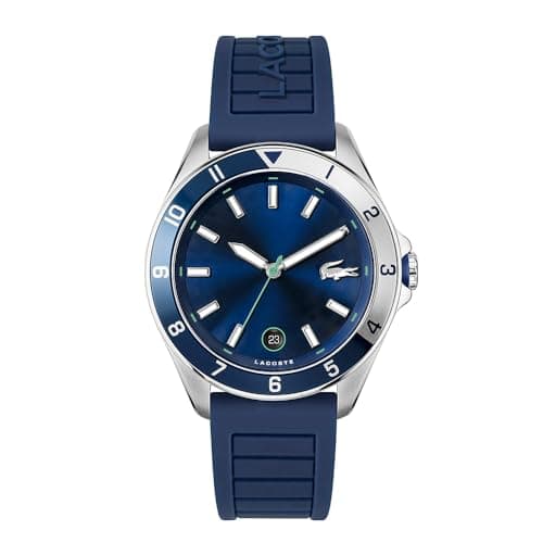 Lacoste Montre Analogique à Quartz pour Homme Collection TIEBREAKER avec Bracelet en Silicone Bleu - 2011125