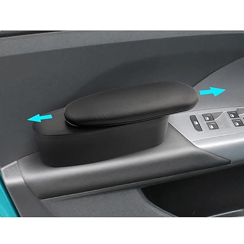 BIXUAN Accoudoir de porte de voiture universel en cuir PU Accoudoir de voiture Hauteur réglable Gauche Support Coussin avec boîte de rangement Coussin d'accoudoir de voiture Coussin d'accoudoir de