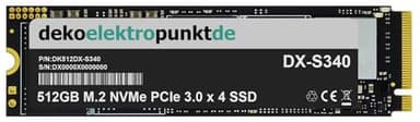dekoelektropunktde 512Go M.2 NVMe Gen3 Disque SSD Interne Convient pour Apple MacBook Air 13", Remplacement Alternatif 2280 PCIe 3.0 x 4