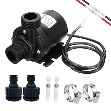 Pompe a Eau 12V, Mini Pompe à Eau Submersible Moteur Sans Balais 800l/h 5m, Pompes à Eau pour la Circulation de l'eau de la Piscine de Fontaine Solaire d'aquarium d'étang de Bassin