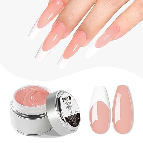 Beautilux Gel Construction Ongle UV, 50g Rose Foncé UV Jelly Gel Ongle pour Nail Extension, Non-auto Egalisant Building Nail