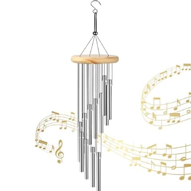 Carillon à Vent de Jardin,Carillons éoliens,Carillon a Vent Exterieur,Tube en Aluminium Bois Massif Carillons éoliens,Tubes Carillons Vent Eoliens Suspendu,pour Maison Jardin Arbre Intérieur Extérieur