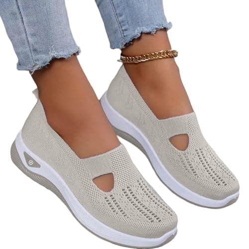 Chaussures Orthopédiques Femme - Basket de Marche Mode et Sport Respirant Confort Chic Enfiler Legere Running Tennis Gym Jogging Slip on Basquette Fitness Travail Course Outdoor Sneakers2